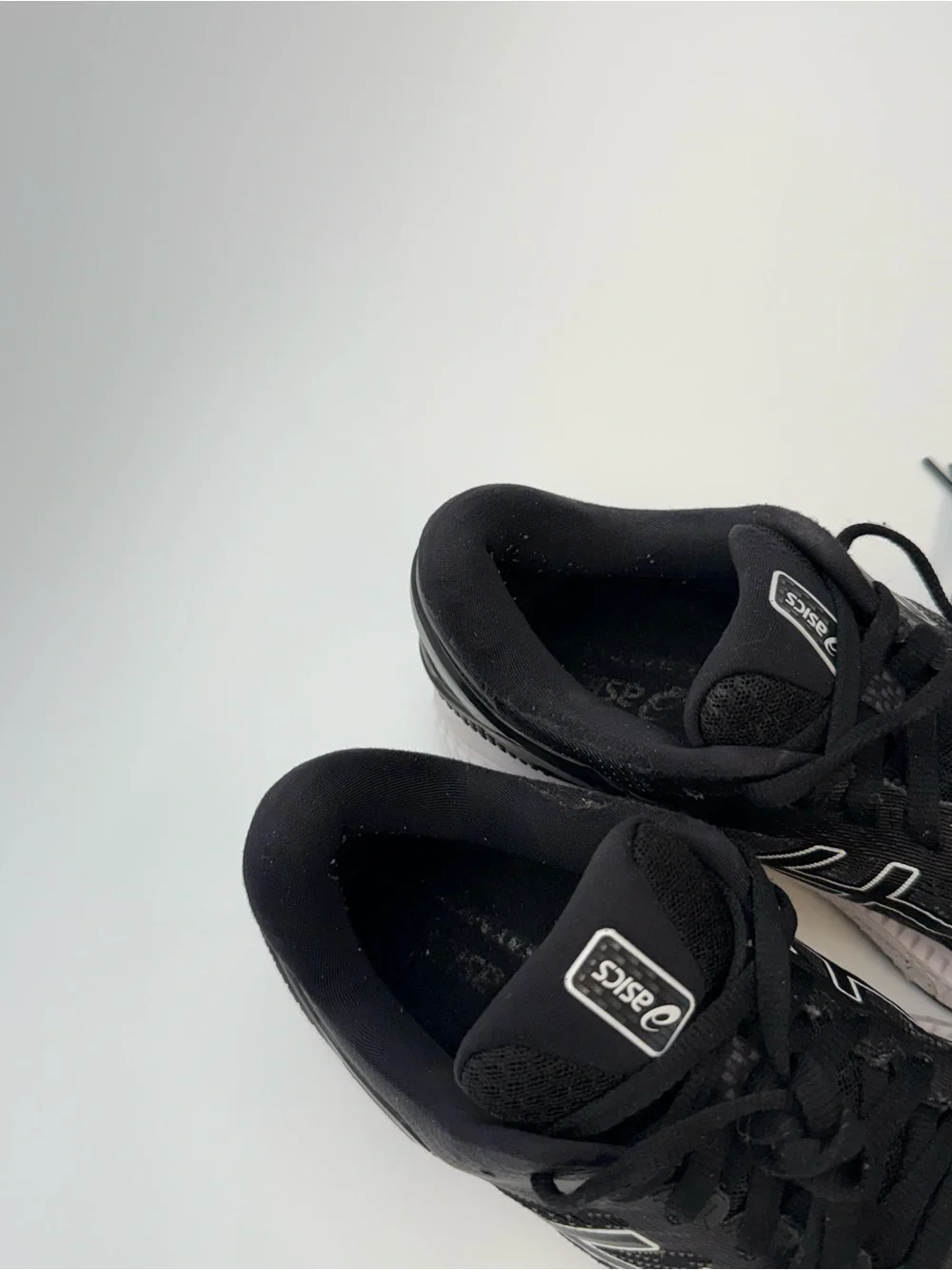 ASICS Women's Black Athletic Running Shoes with White Accents